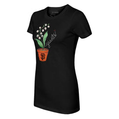 San Francisco Giants Tiny Turnip Women's Lilies & Ladybugs T-Shirt - Black