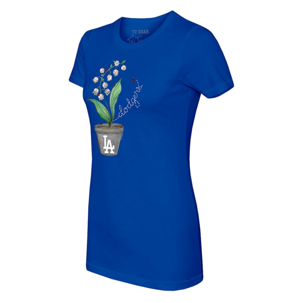 Los Angeles Dodgers Tiny Turnip Women's Lilies & Ladybugs T-Shirt - Royal