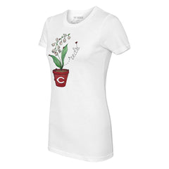 Cincinnati Reds Tiny Turnip Women's Lilies & Ladybugs T-Shirt - White