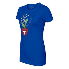 Texas Rangers Tiny Turnip Women's Lilies & Ladybugs T-Shirt - Royal