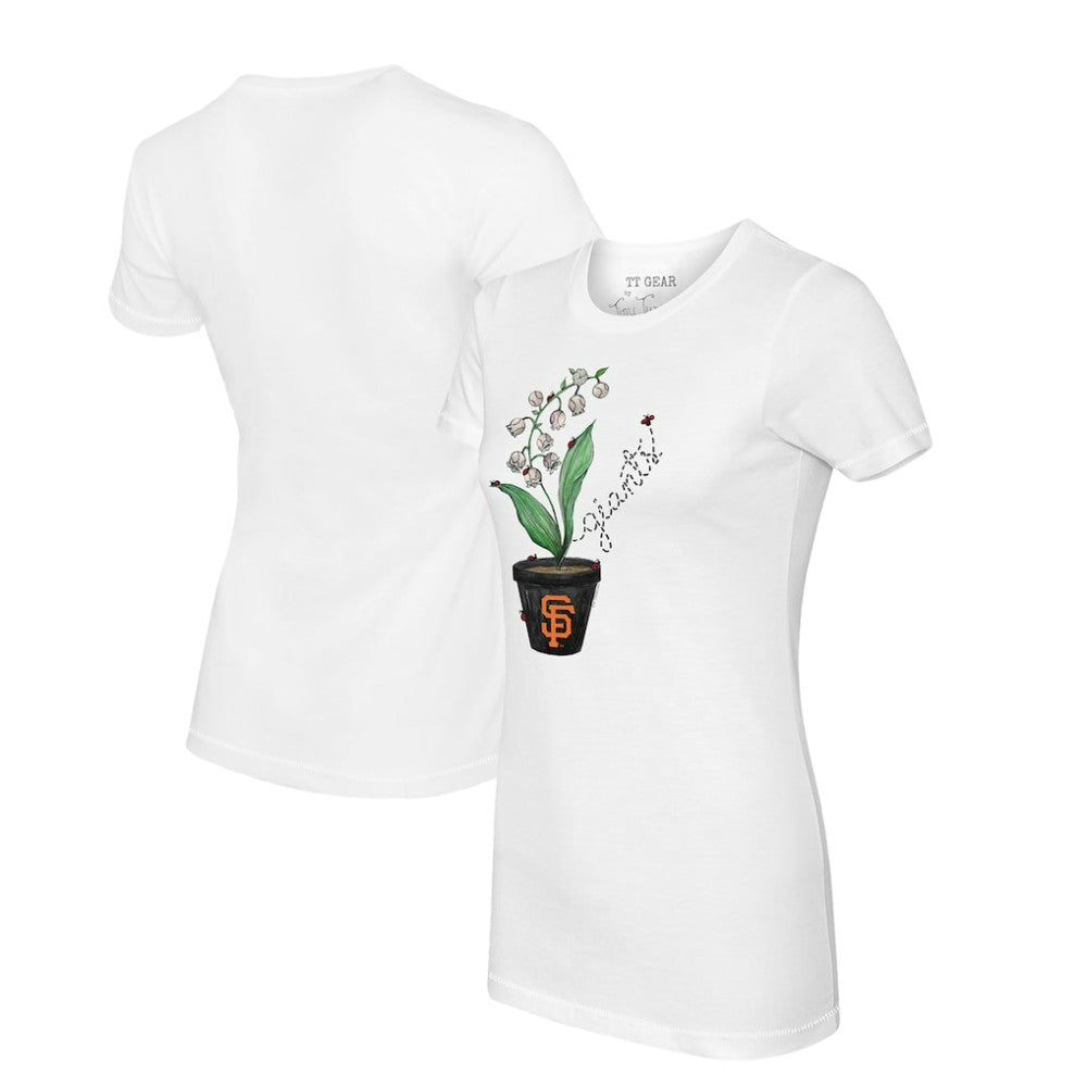 San Francisco Giants Tiny Turnip Women's Lilies & Ladybugs T-Shirt - White