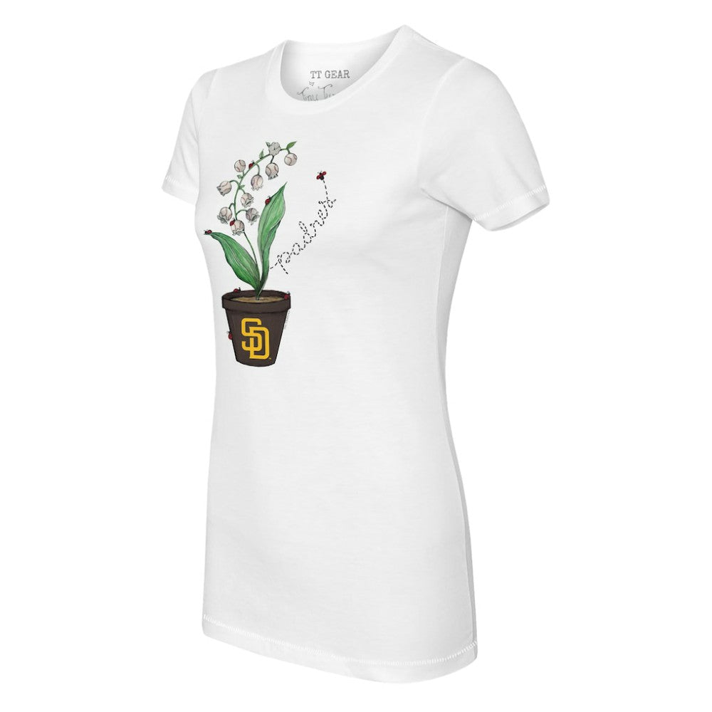 San Diego Padres Tiny Turnip Women's Lilies & Ladybugs T-Shirt - White
