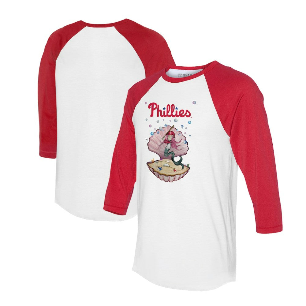 Philadelphia Phillies Tiny Turnip Unisex Mermaid 3/4-Sleeve Raglan T-Shirt - White/Red