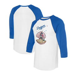 Los Angeles Dodgers Tiny Turnip Unisex Mermaid 3/4-Sleeve Raglan T-Shirt - White/Royal