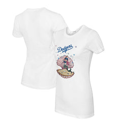 Los Angeles Dodgers Tiny Turnip Women's Mermaid T-Shirt - White