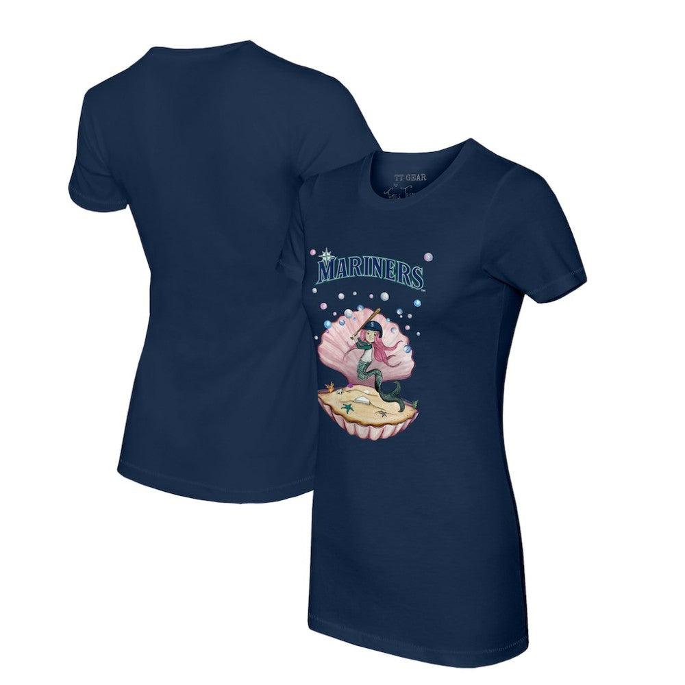 Seattle Mariners Tiny Turnip Women's Mermaid T-Shirt - Navy