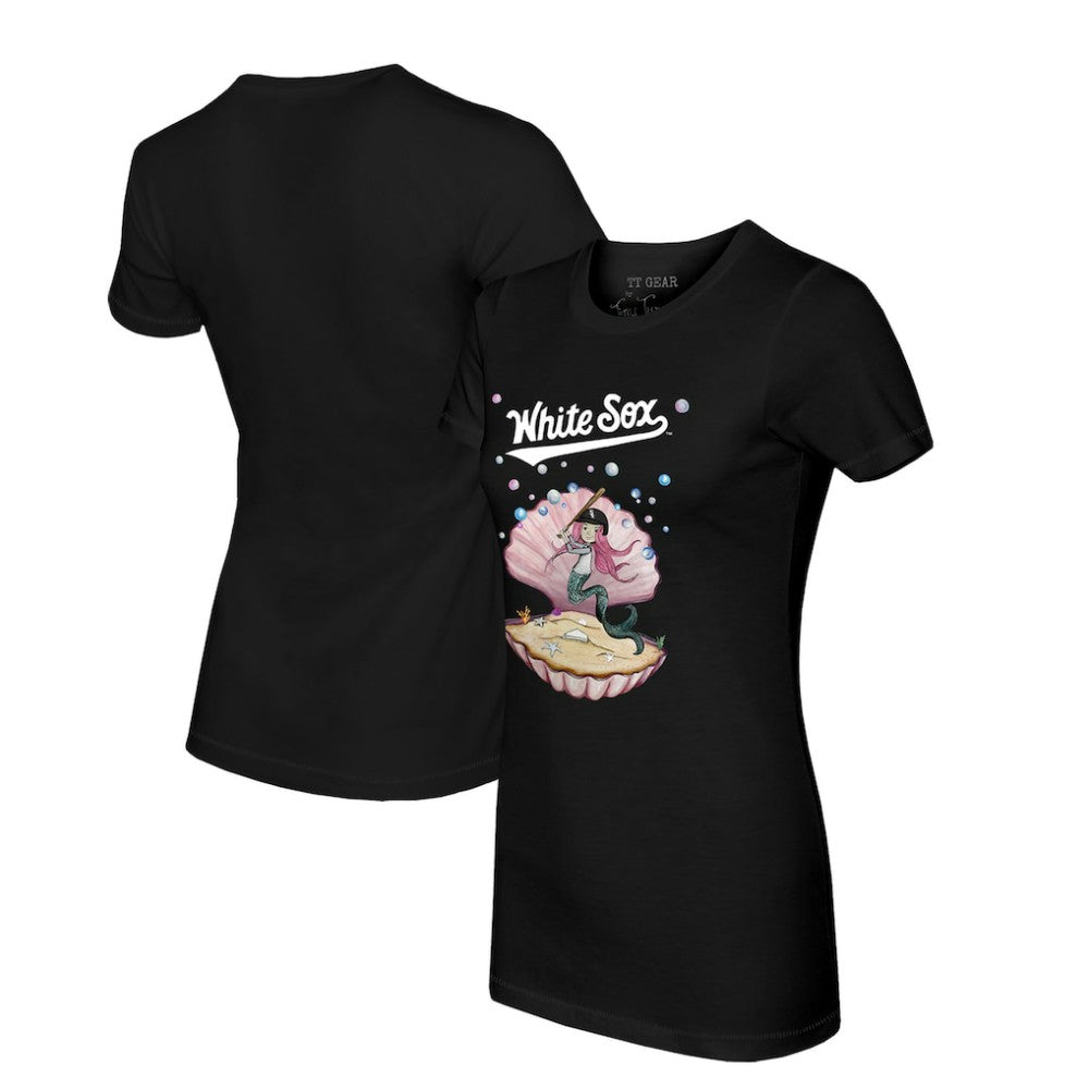 Chicago White Sox Tiny Turnip Women's Mermaid T-Shirt - Black