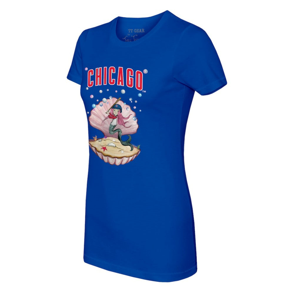 Chicago Cubs Tiny Turnip Women's Mermaid T-Shirt - Royal