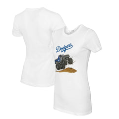 Los Angeles Dodgers Tiny Turnip Women's Monster Truck T-Shirt - White