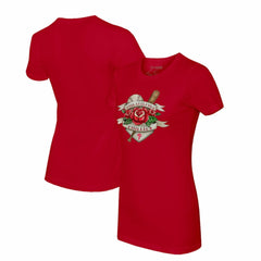 Philadelphia Phillies Tiny Turnip Women's Tattoo Rose T-Shirt - Red