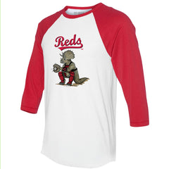 Cincinnati Reds Tiny Turnip Unisex Triceratops 3/4-Sleeve Raglan T-Shirt - White/Red