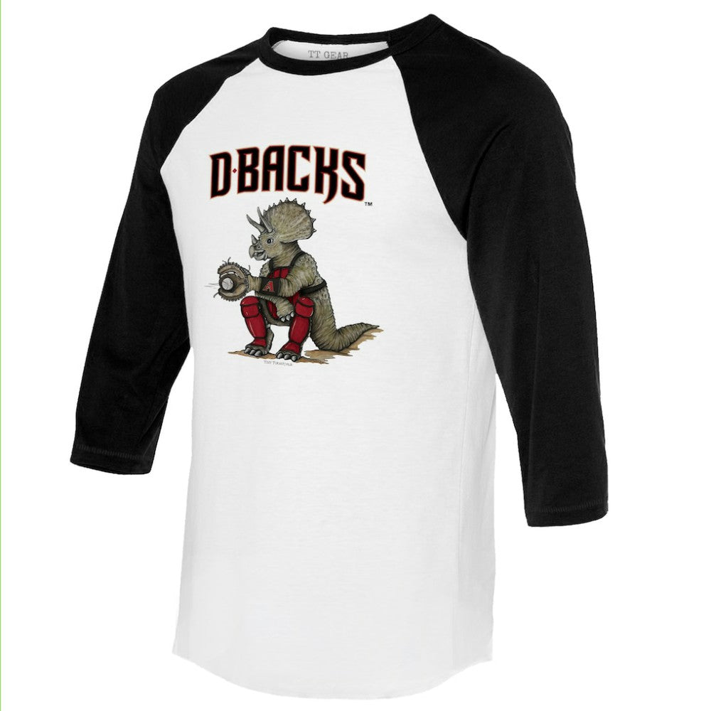 Arizona Diamondbacks Tiny Turnip Unisex Triceratops 3/4-Sleeve Raglan T-Shirt - White/Black