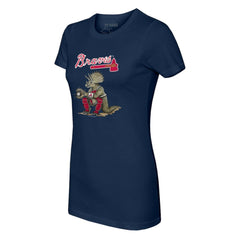 Atlanta Braves Tiny Turnip Women's Triceratops T-Shirt - Navy