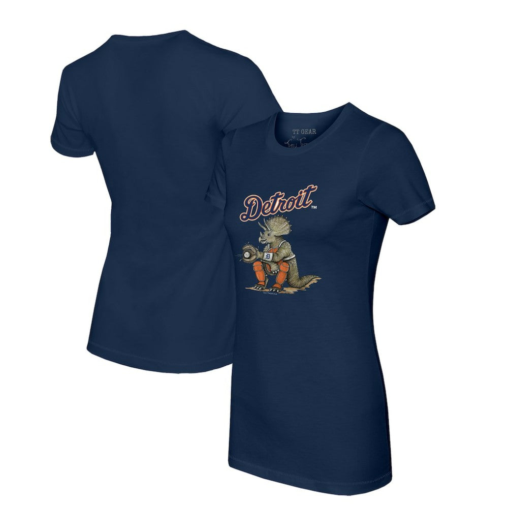 Detroit Tigers Tiny Turnip Women's Triceratops T-Shirt - Navy