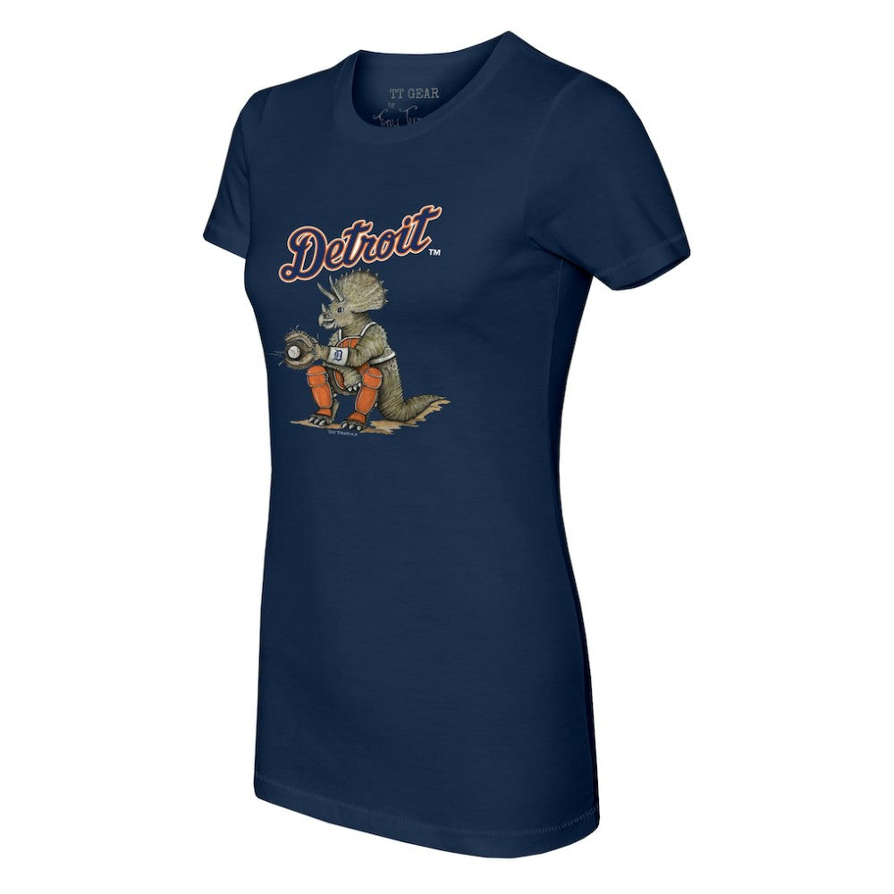 Detroit Tigers Tiny Turnip Women's Triceratops T-Shirt - Navy