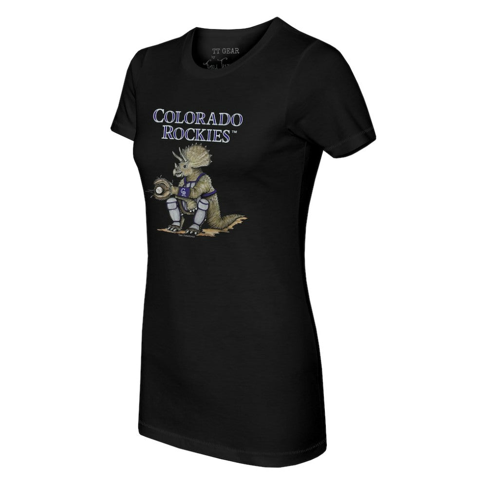 Colorado Rockies Tiny Turnip Women's Triceratops T-Shirt - Black