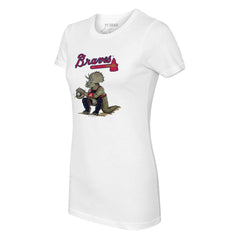 Atlanta Braves Tiny Turnip Women's Triceratops T-Shirt - White