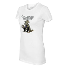Colorado Rockies Tiny Turnip Women's Triceratops T-Shirt - White