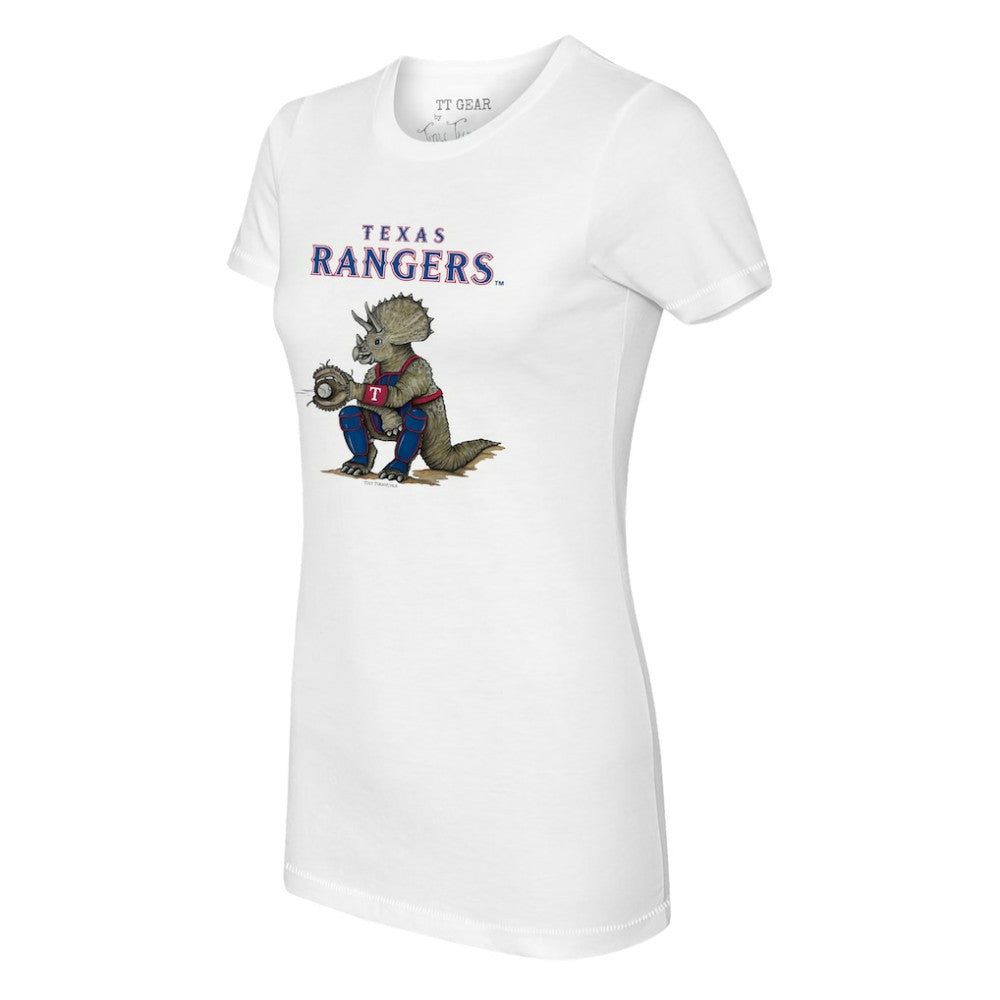 Texas Rangers Tiny Turnip Women's Triceratops T-Shirt - White