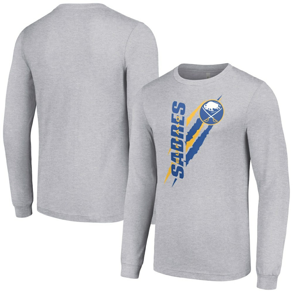 Buffalo Sabres Starter Color Scratch Long-Sleeve T-Shirt Heather Gray