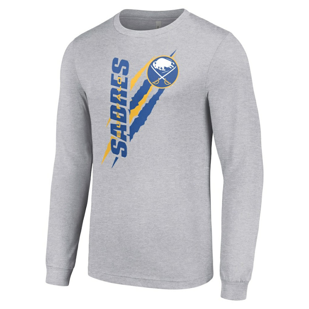 Buffalo Sabres Starter Color Scratch Long-Sleeve T-Shirt Heather Gray
