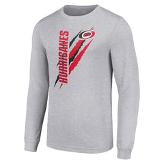 Carolina Hurricanes Starter Color Scratch Long-Sleeve T-Shirt Heather Gray