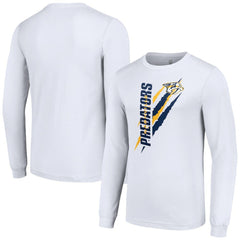 Nashville Predators Starter Color Scratch Long-Sleeve T-Shirt White