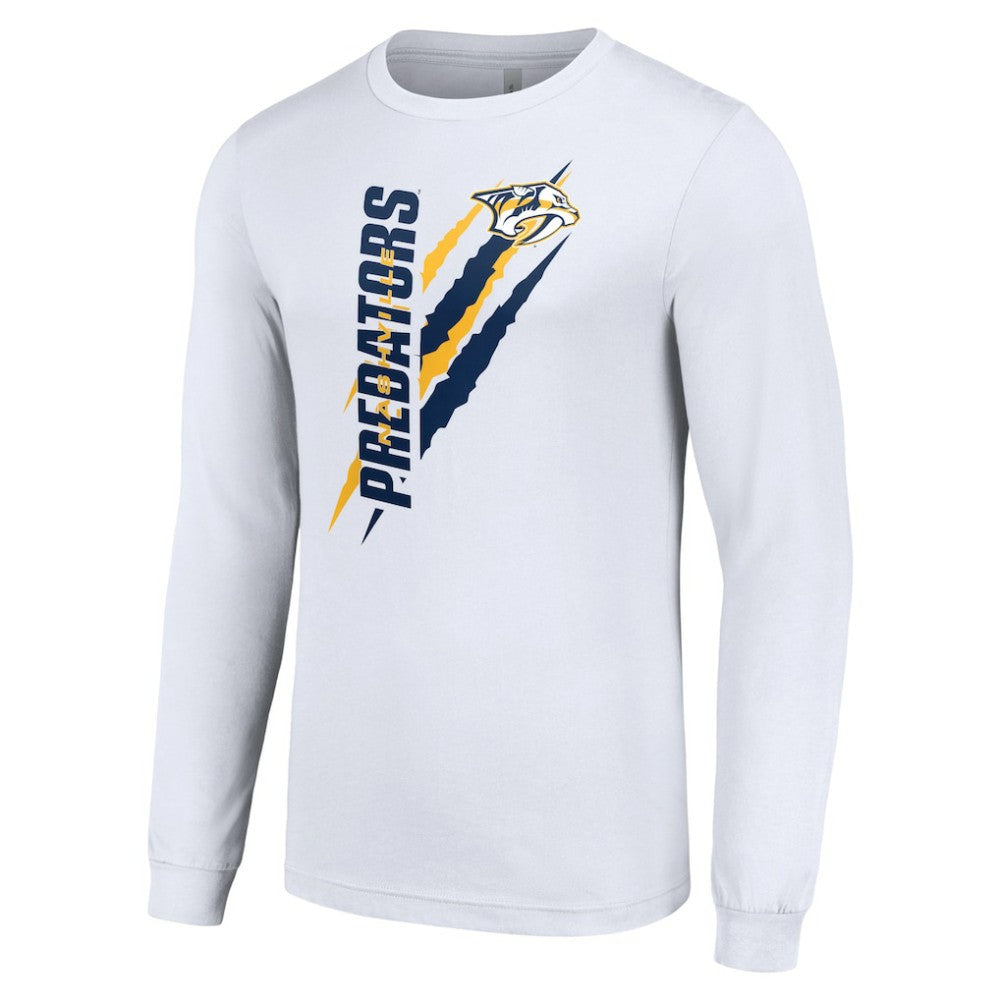 Nashville Predators Starter Color Scratch Long-Sleeve T-Shirt White