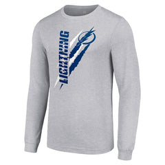 Tampa Bay Lightning Starter Color Scratch Long-Sleeve T-Shirt Heather Gray