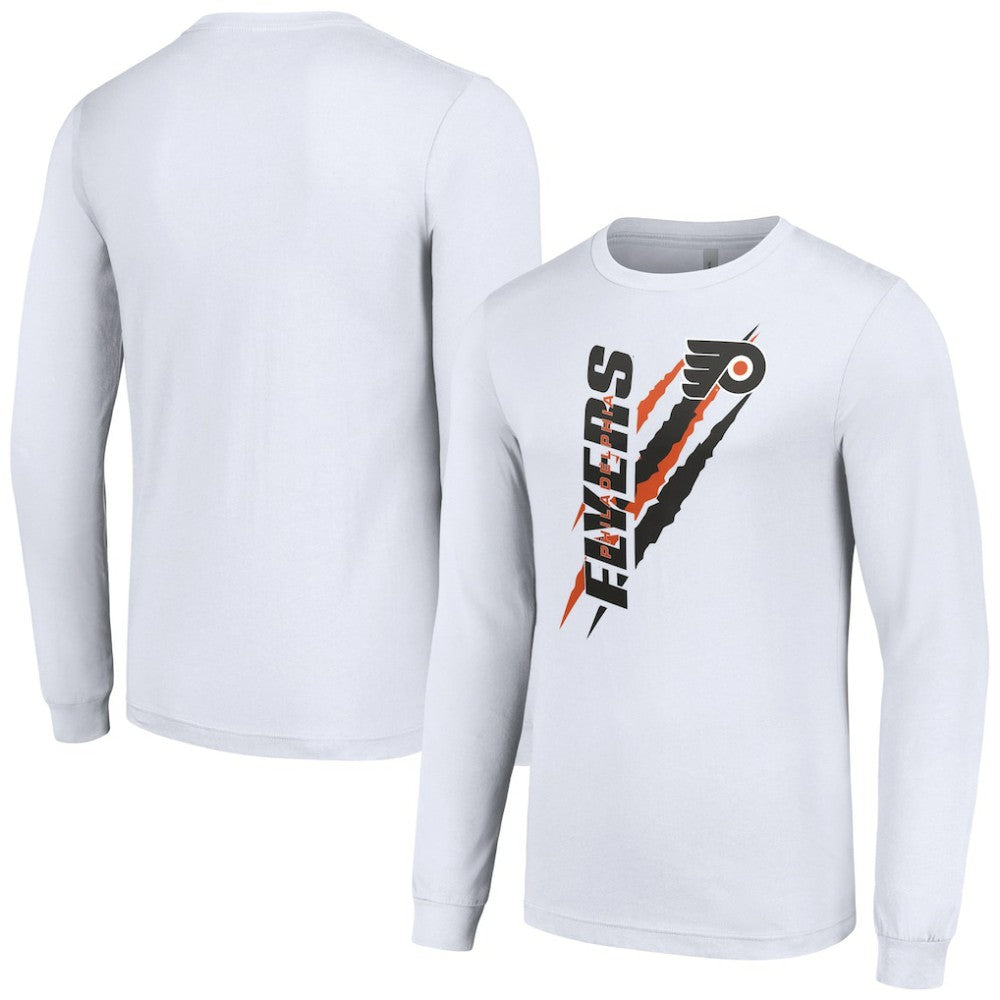 Philadelphia Flyers Starter Color Scratch Long-Sleeve T-Shirt White