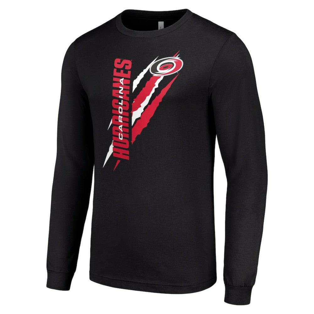 Carolina Hurricanes Starter Color Scratch Long-Sleeve T-Shirt Black