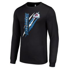 Colorado Avalanche Starter Color Scratch Long-Sleeve T-Shirt Black