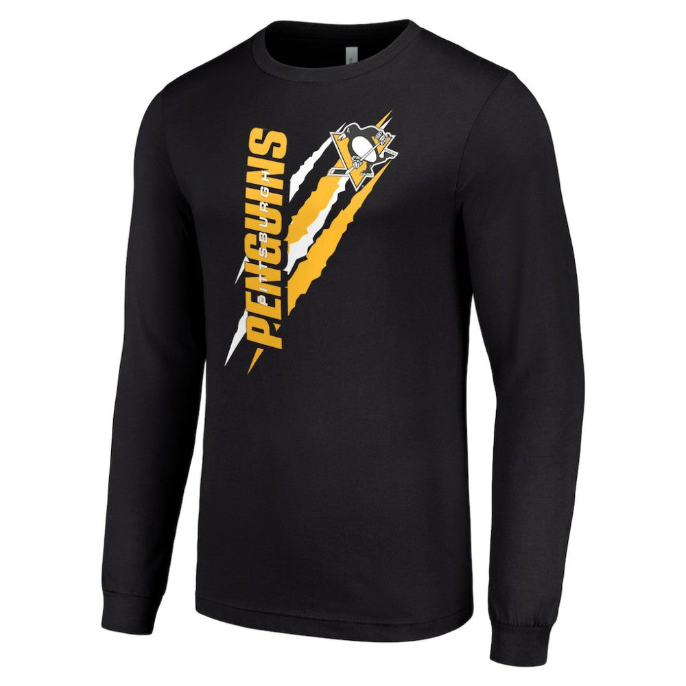 Pittsburgh Penguins Starter Color Scratch Long-Sleeve T-Shirt Black