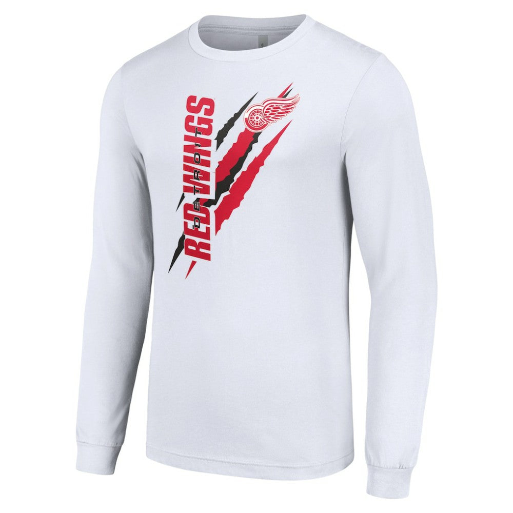 Detroit Red Wings Starter Color Scratch Long-Sleeve T-Shirt White