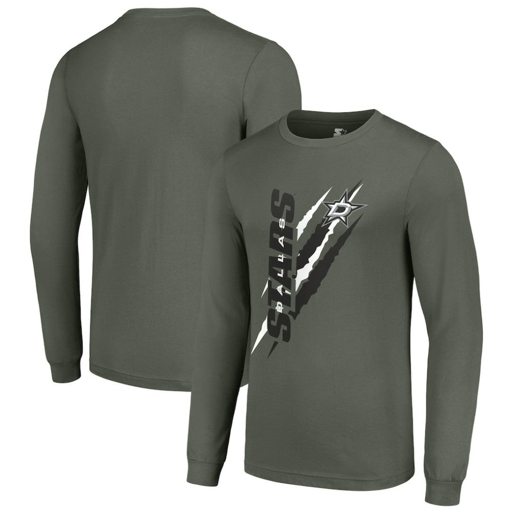 Dallas Stars Starter Color Scratch Long-Sleeve T-Shirt Green