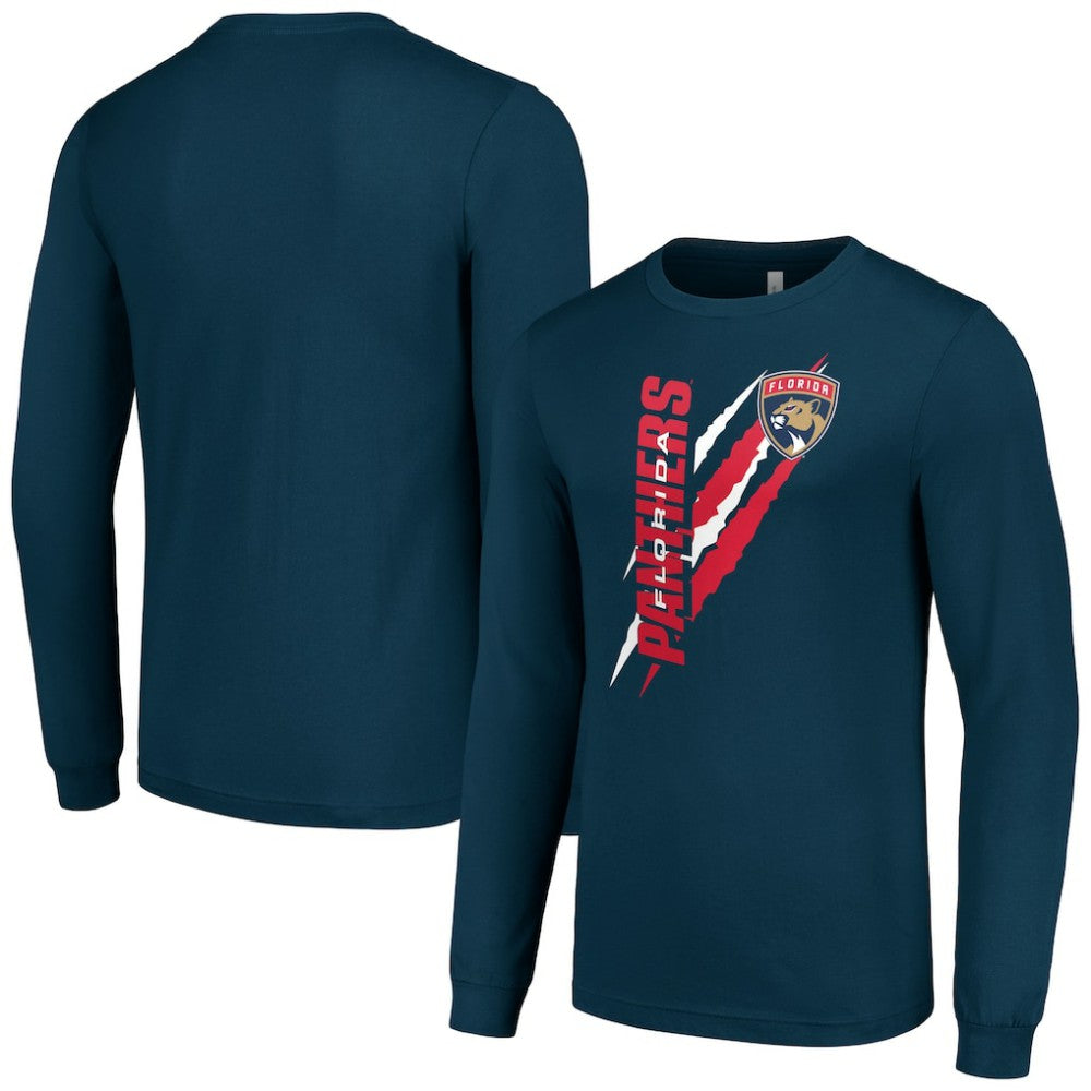 Florida Panthers Starter Color Scratch Long-Sleeve T-Shirt Navy