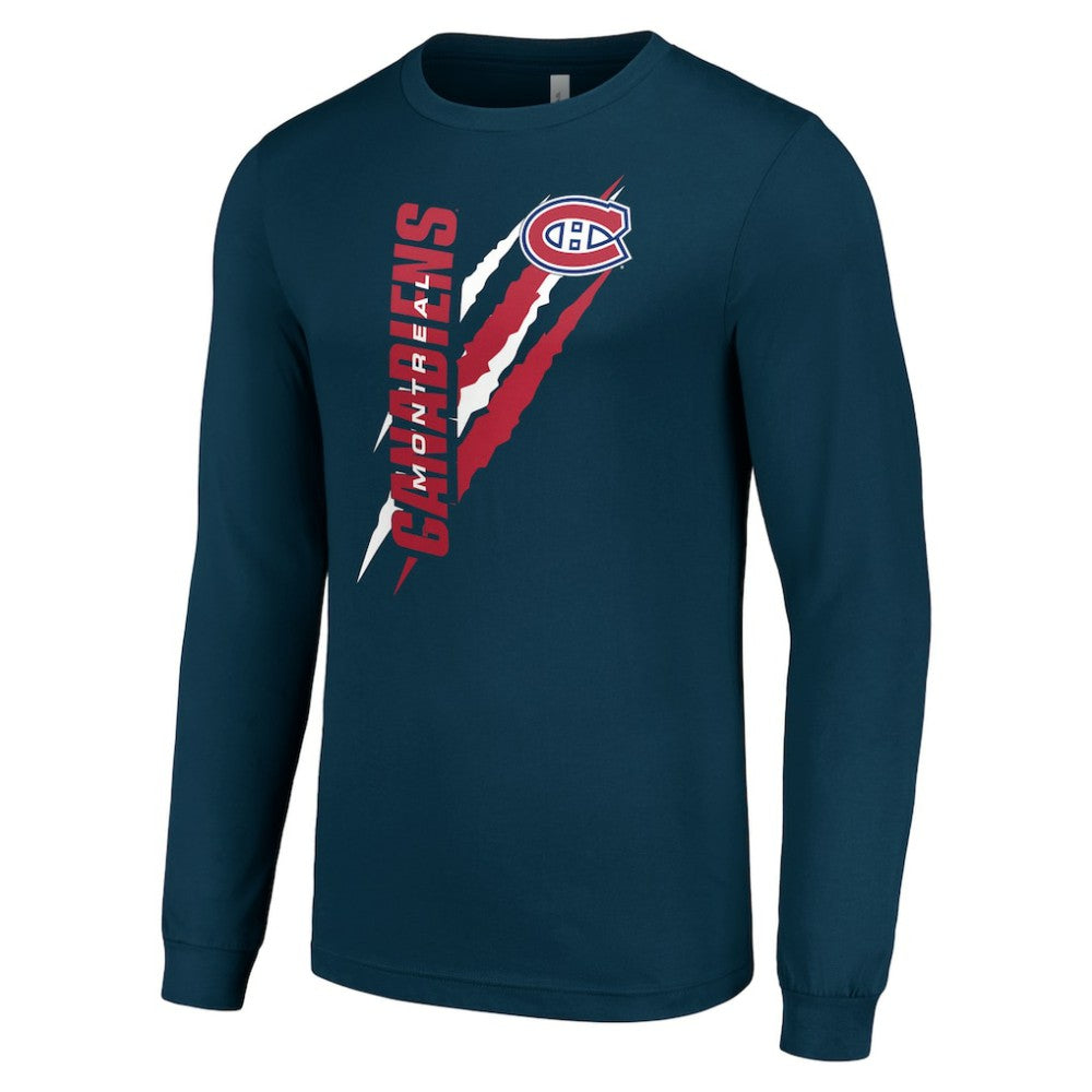 Montreal Canadiens Starter Color Scratch Long-Sleeve T-Shirt Navy