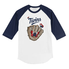 Minnesota Twins Tiny Turnip Youth Butterfly Glove 3/4-Sleeve Raglan T-Shirt - White/Navy