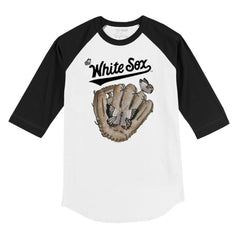 Chicago White Sox Tiny Turnip Youth Butterfly Glove 3/4-Sleeve Raglan T-Shirt - White/Black