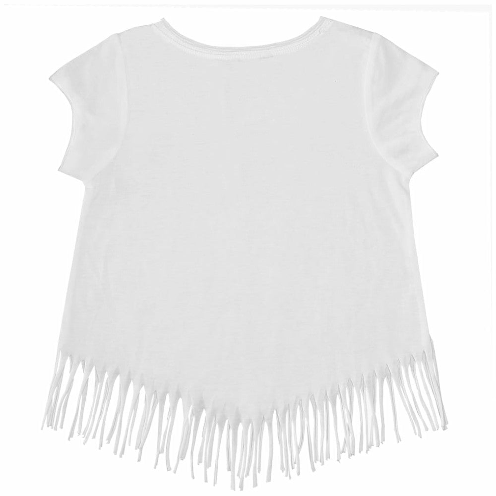 Texas Rangers Tiny Turnip Girls Youth Butterfly Glove Fringe T-Shirt - White