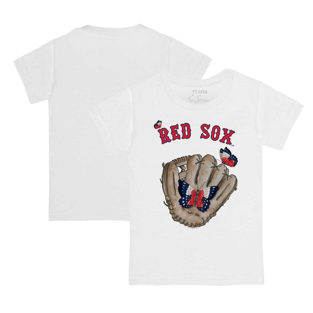 Boston Red Sox Tiny Turnip Youth Butterfly Glove T-Shirt - White