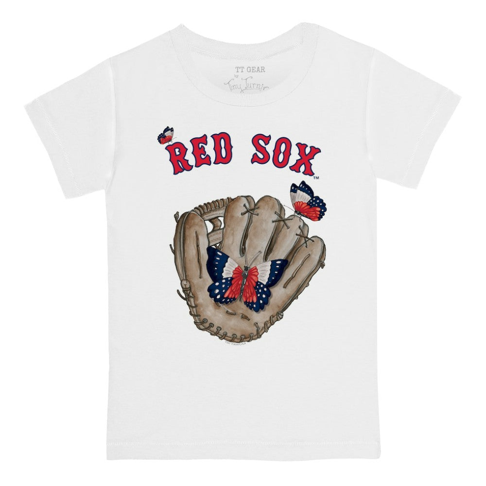 Boston Red Sox Tiny Turnip Youth Butterfly Glove T-Shirt - White