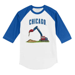 Chicago Cubs Tiny Turnip Youth Excavator 3/4-Sleeve Raglan T-Shirt - White/Royal