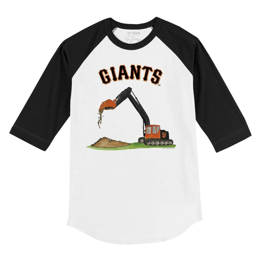 San Francisco Giants Tiny Turnip Youth Excavator 3/4-Sleeve Raglan T-Shirt - White/Black