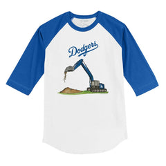 Los Angeles Dodgers Tiny Turnip Youth Excavator 3/4-Sleeve Raglan T-Shirt - White/Royal