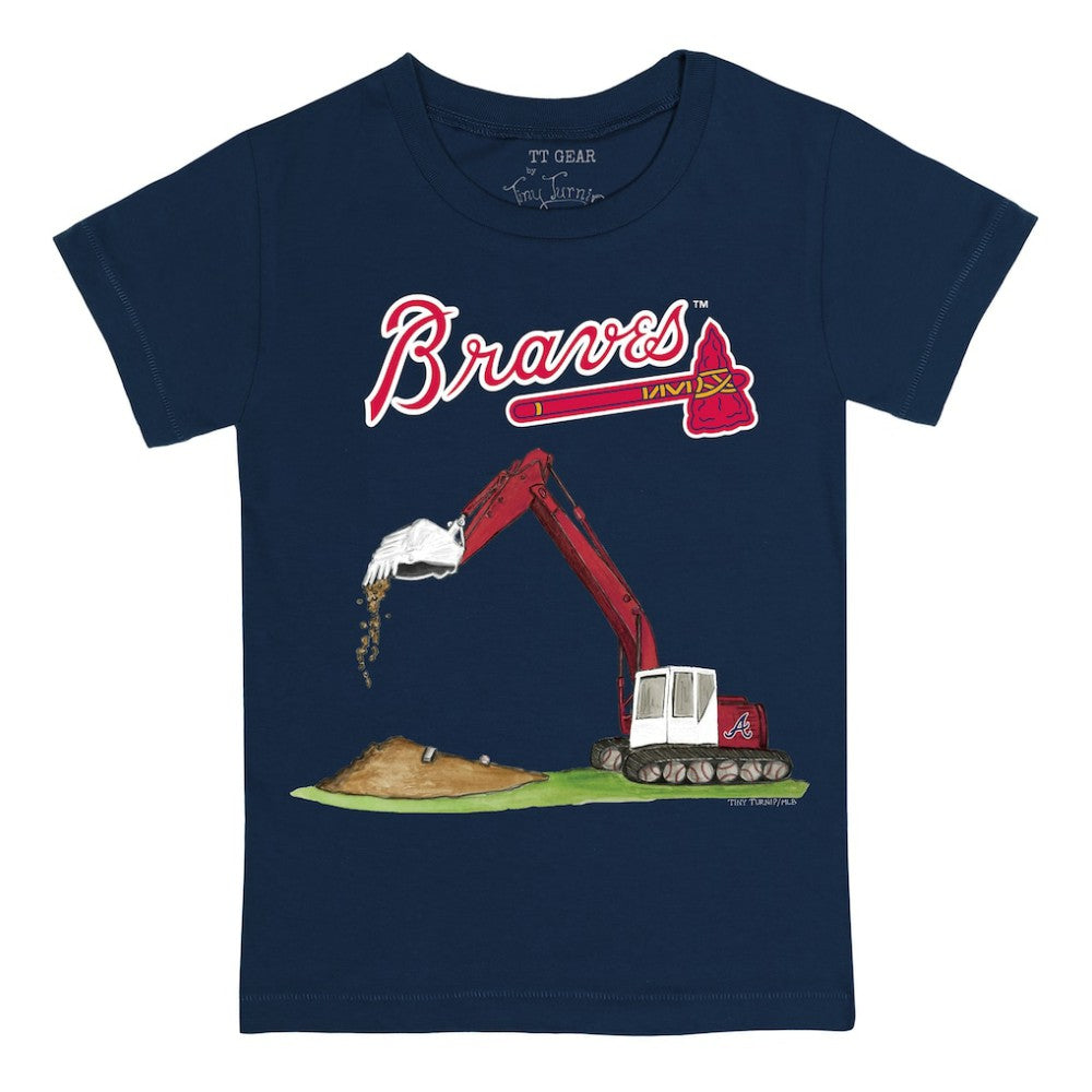 Atlanta Braves Tiny Turnip Youth Excavator T-Shirt - Navy