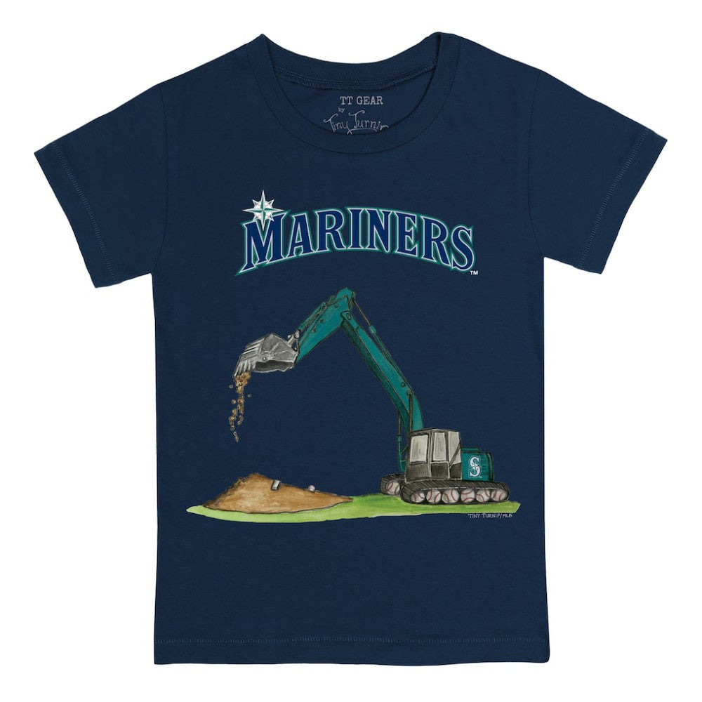 Seattle Mariners Tiny Turnip Youth Excavator T-Shirt - Navy