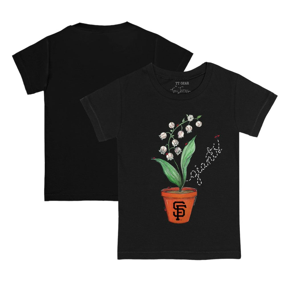 San Francisco Giants Tiny Turnip Youth Lilies & Ladybugs T-Shirt - Black