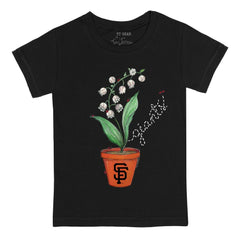 San Francisco Giants Tiny Turnip Youth Lilies & Ladybugs T-Shirt - Black