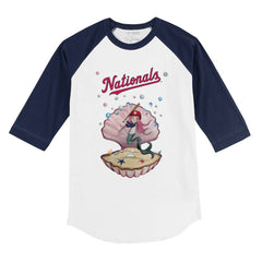 Washington Nationals Tiny Turnip Youth Mermaid 3/4-Sleeve Raglan T-Shirt - White/Navy